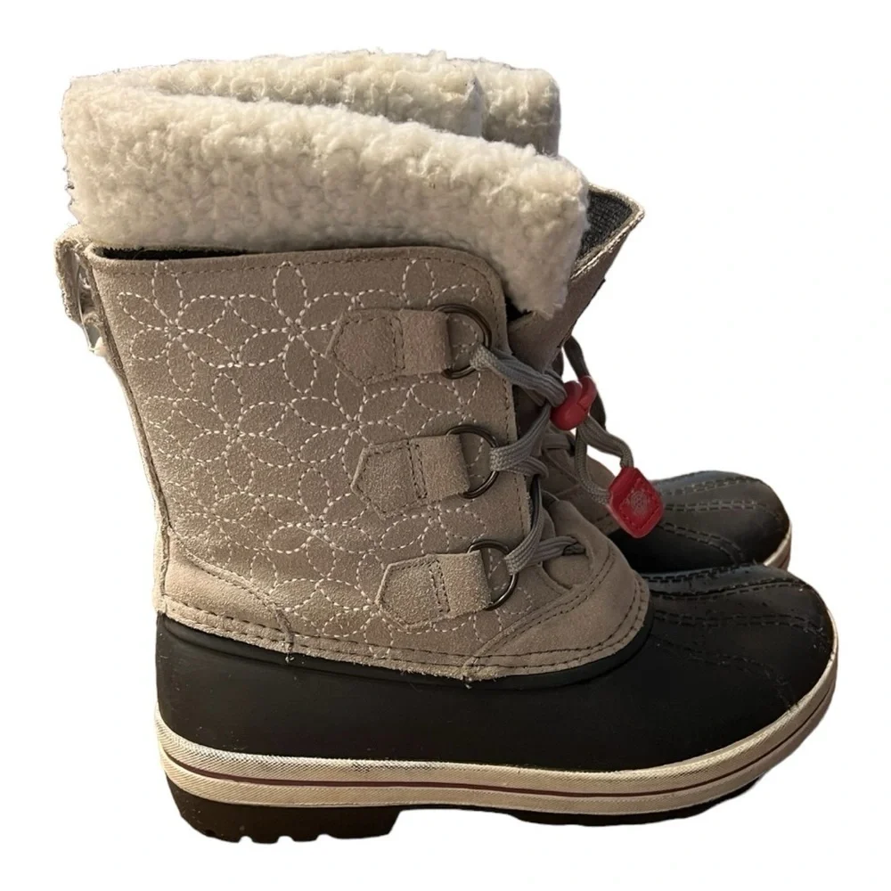 Magellan Girls Boots Size 3 Black Gray Outdoors 3M Thinsulate 157425 Suede
